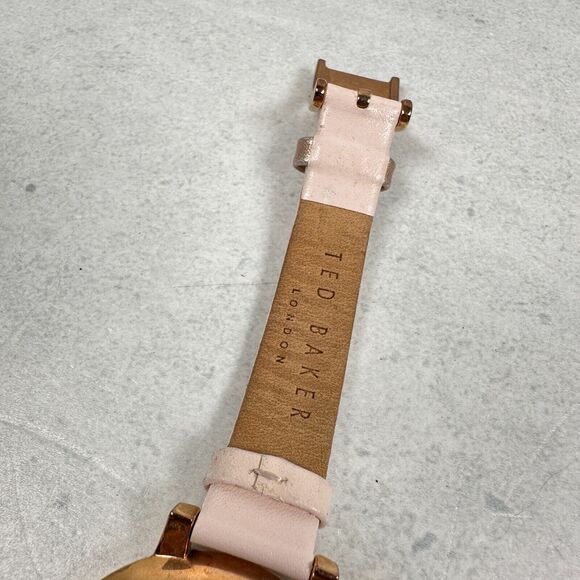 Ted Baker Watch 38mm Bow MOP Dial Kate Rose Gold Tone Pink Band New Battery - Picture 8 of 11